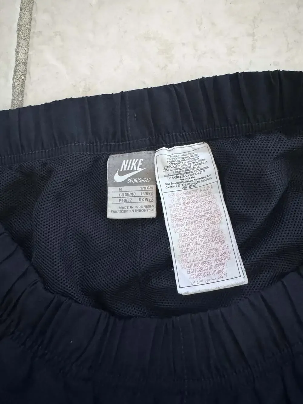Vintage Nike Sportswear Y2K Drill Track Pants Navy Blue Medium